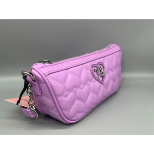 Juicy Couture Velour Logo Satchel Bag Y2K Shoulder Purse Pink/Violet